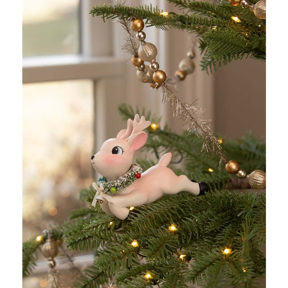 Bethany Lowe Leaping Reindeer Ornament - Thumbnail 2