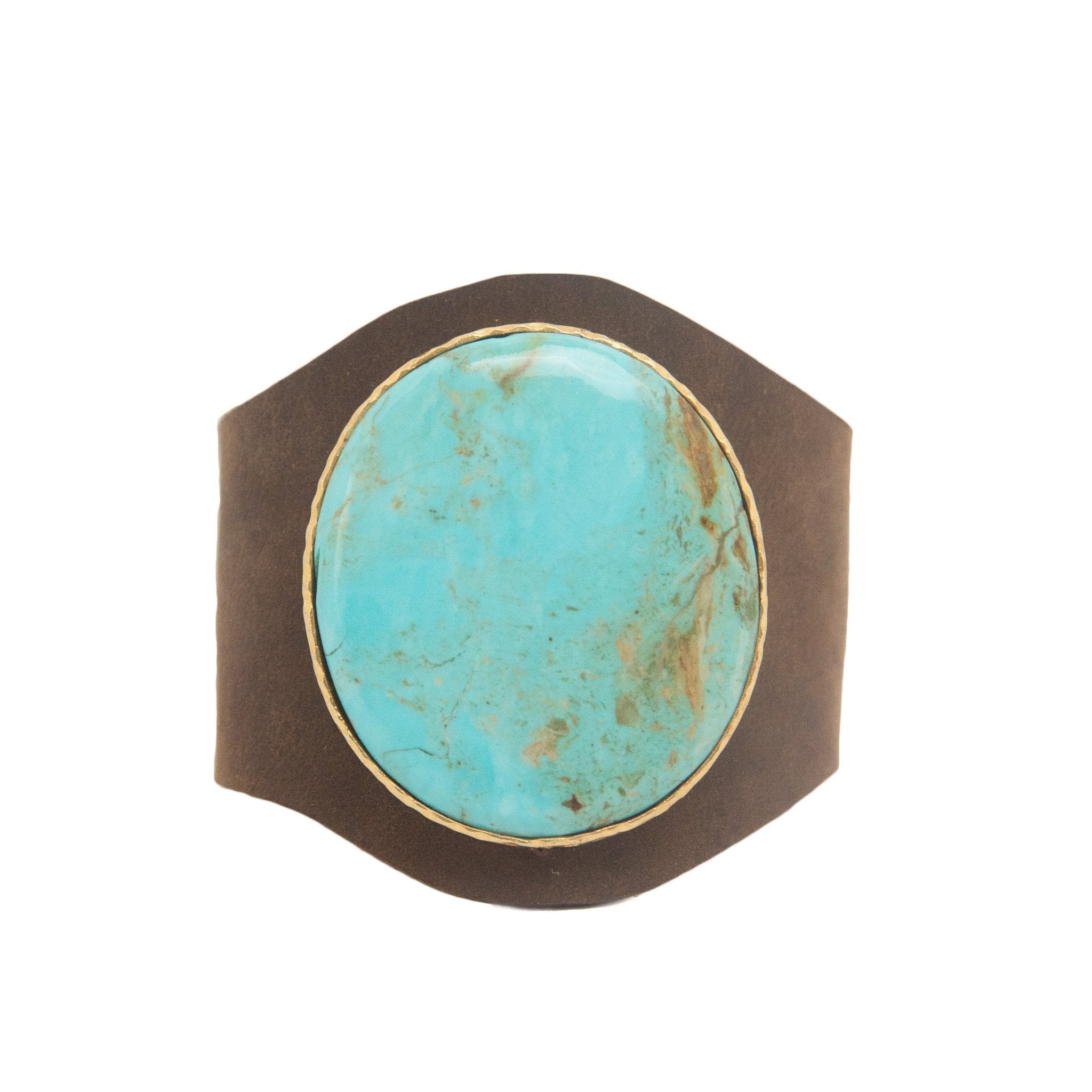 Leather Cuff - Turquoise by Christina Greene at Shirley Shoppe