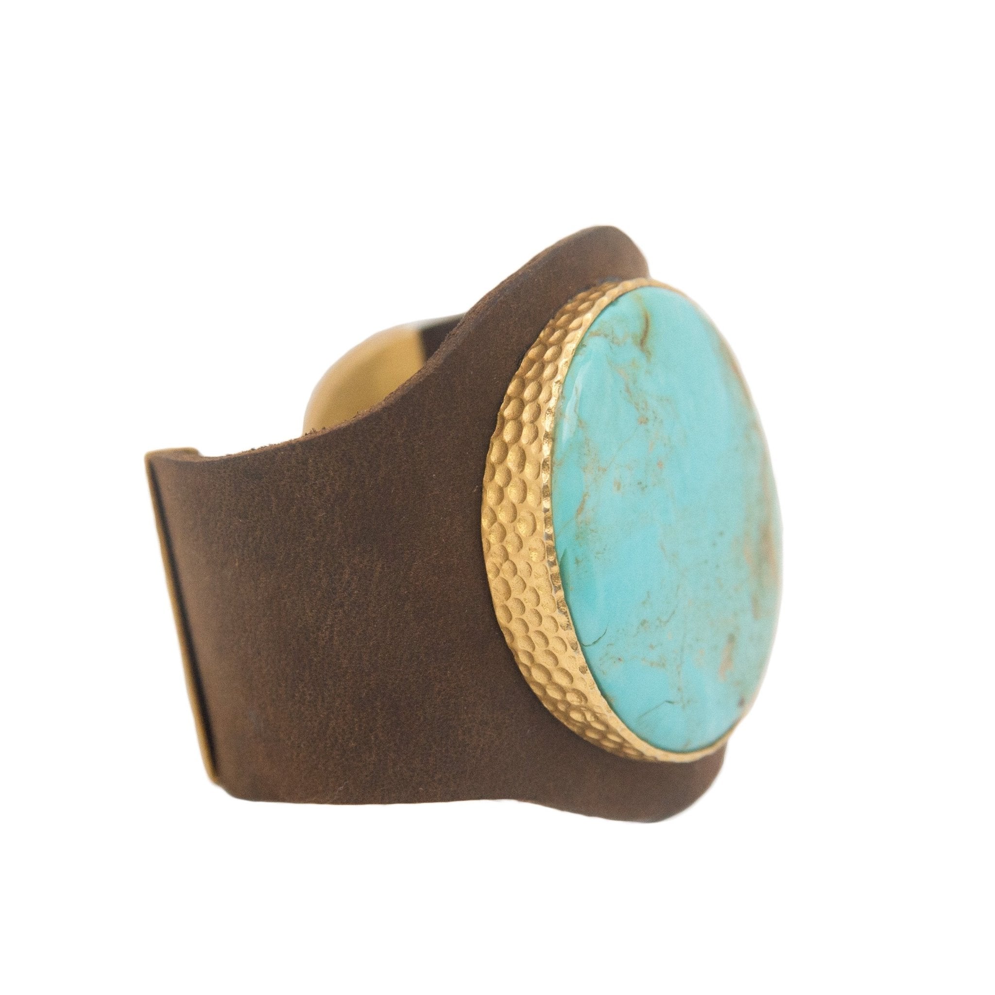 Leather Cuff - Turquoise by Christina Greene at Shirley Shoppe