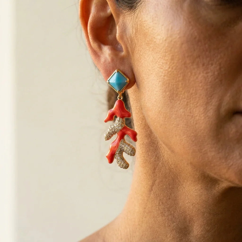 Pretty Little Things Coral Earrings