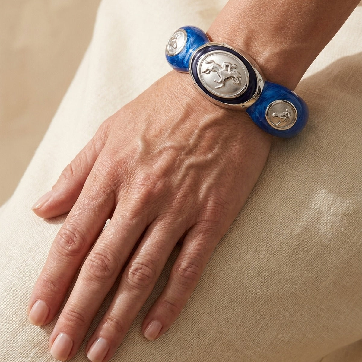 Equestrian Bangle — Jockey Medallion