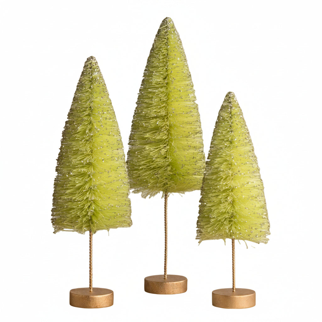Lime Green Halloween Trees Set of 3 by Bethany Lowe