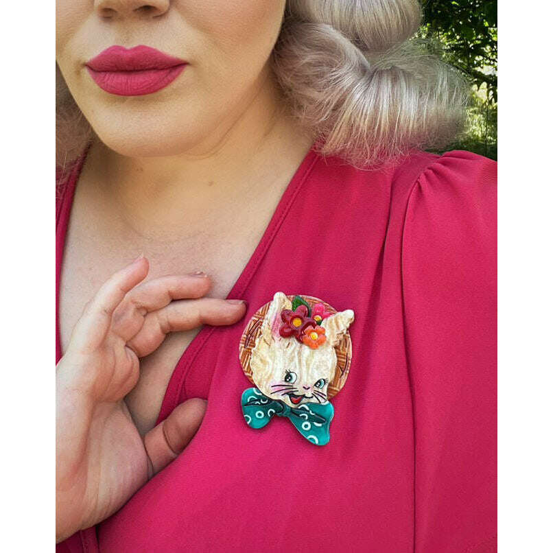 Bunny Bloom Brooch by Lipstick & Chrome