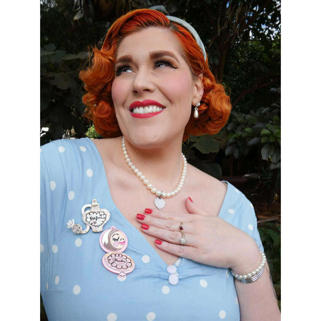 Glamour in a Bottle Peach Brooch by Asia Ellington x Lipstick & Chrome