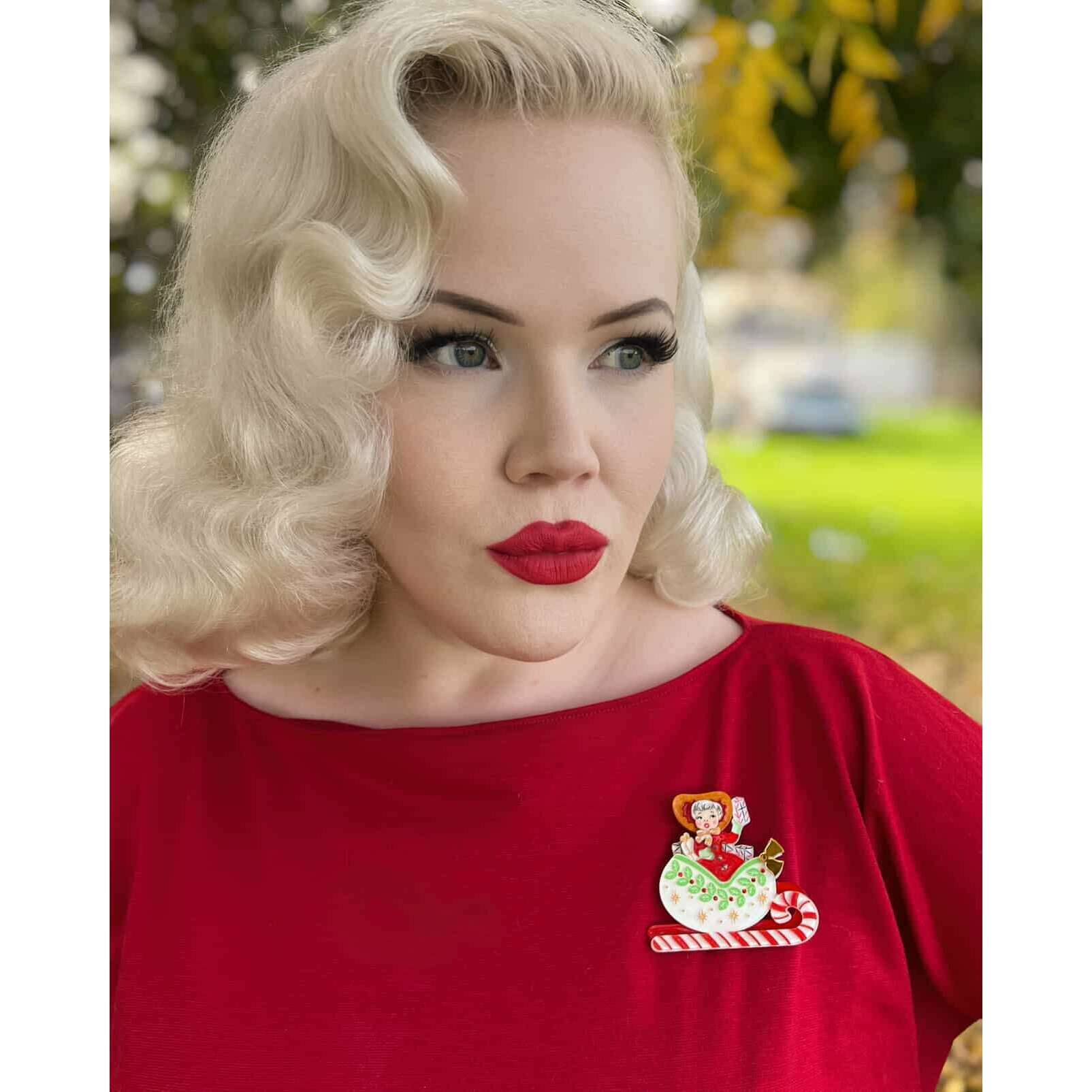 Sleigh All Day Brooch by 50's Vintage Dame x Lipstick & Chrome