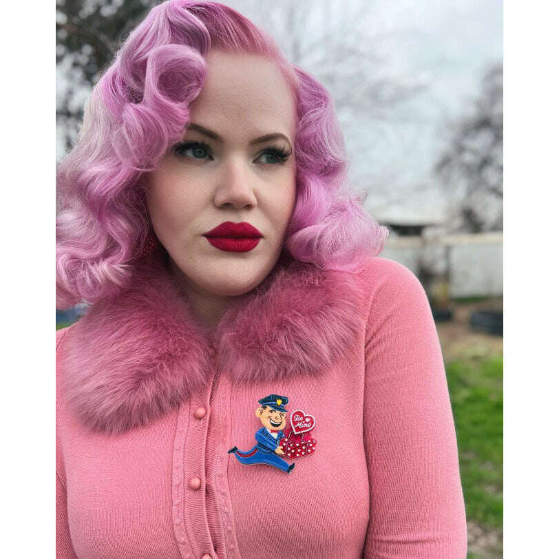 Valentine's Happy Mail Brooch & Earrings Set by 50's Vintage Dame x Lipstick & Chrome