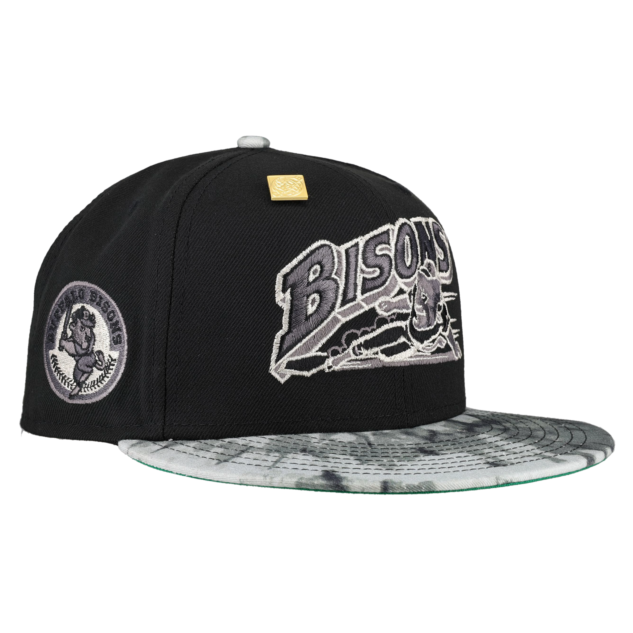 Buffalo Bisons Liquid Metal Swinging Bison Patch 59Fifty Fitted Hat