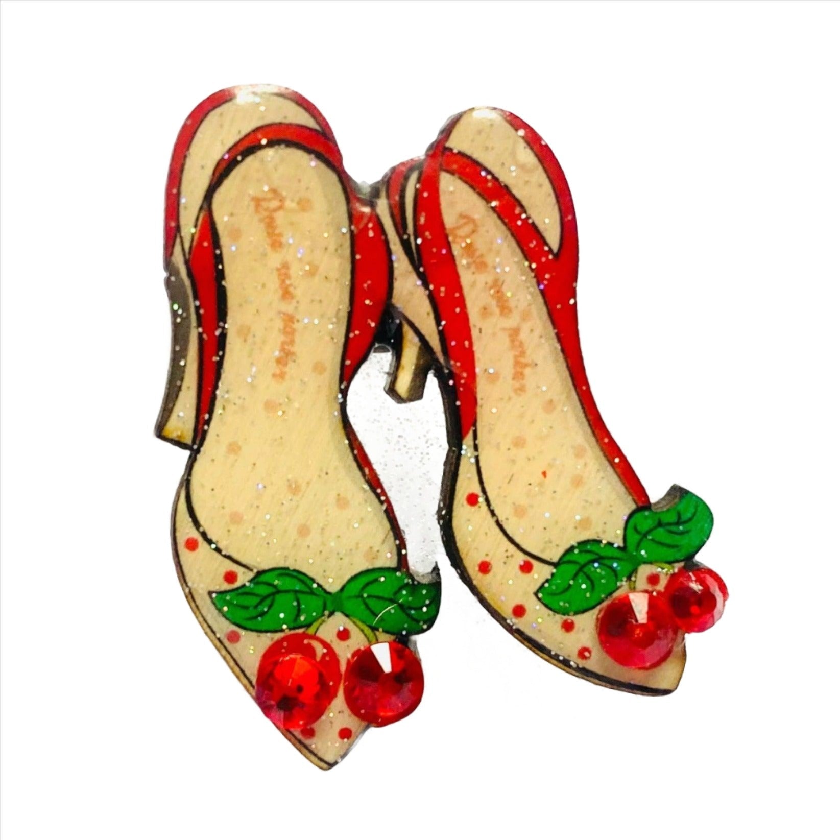 Little Cherry Shoes Brooch by Rosie Rose Parker by Quirks! at Shirley Shoppe