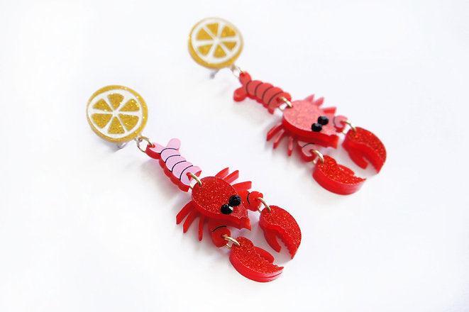 Lobster Earrings by Laliblue by Quirks! at Shirley Shoppe