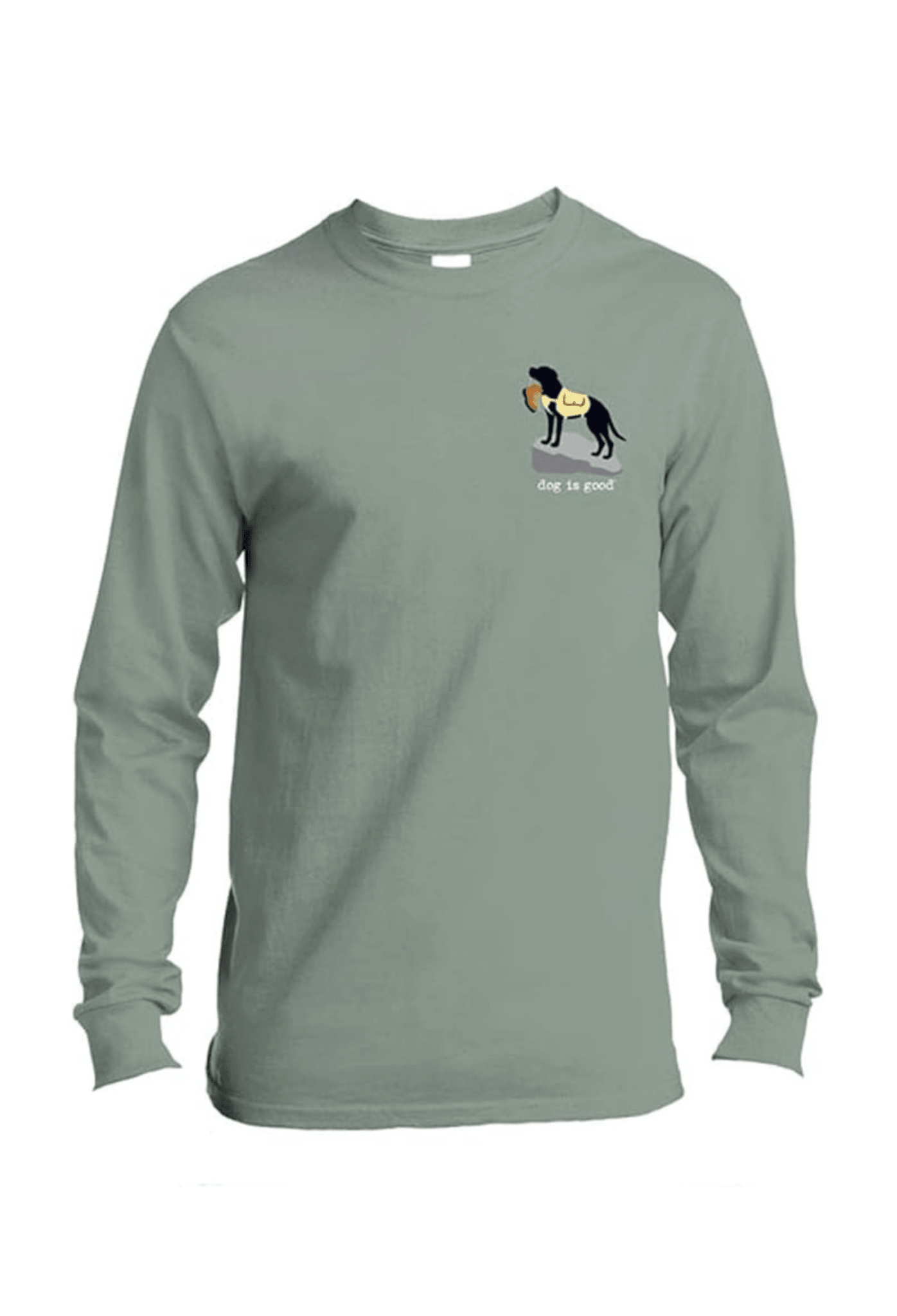 Long Sleeve T-shirt: Never Hike Alone by Dog is Good at Shirley Shoppe