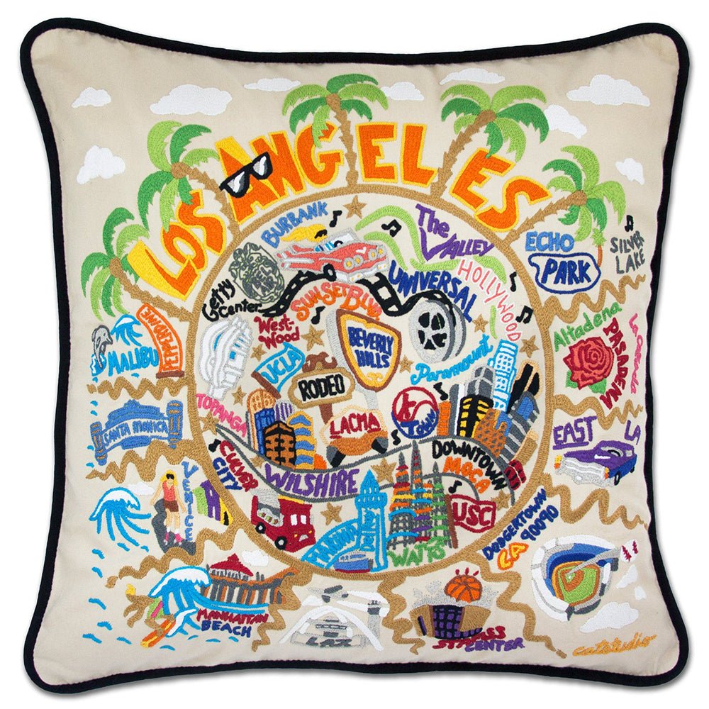 Los Angeles Hand - Embroidered Pillow by Quirks! at Shirley Shoppe