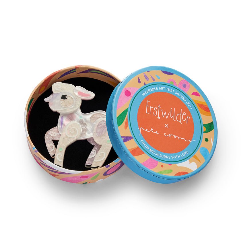 Lottie the Lamb Brooch by Erstwilder x Pete Cromer by Quirks! at Shirley Shoppe