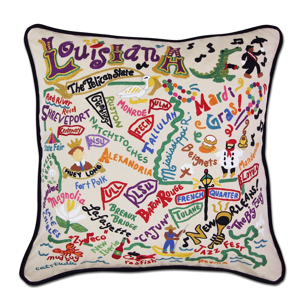 Louisiana Hand - Embroidered Pillow by Quirks! at Shirley Shoppe