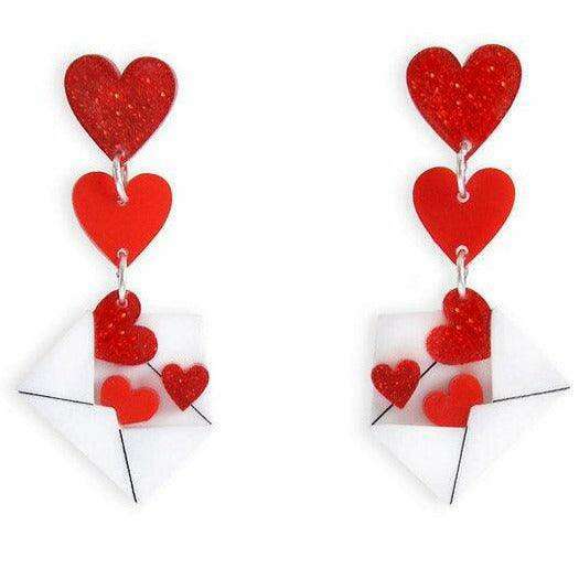 Love Letters Earrings by Laliblue - Red