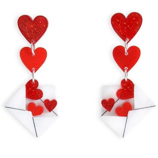 Love Letters Earrings by Laliblue - Red by Quirks! at Shirley Shoppe