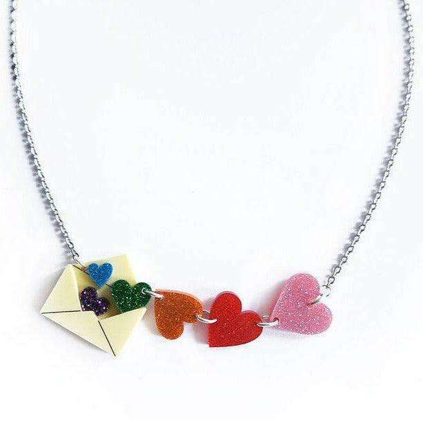 Love Letters Necklace by Laliblue - Rainbow