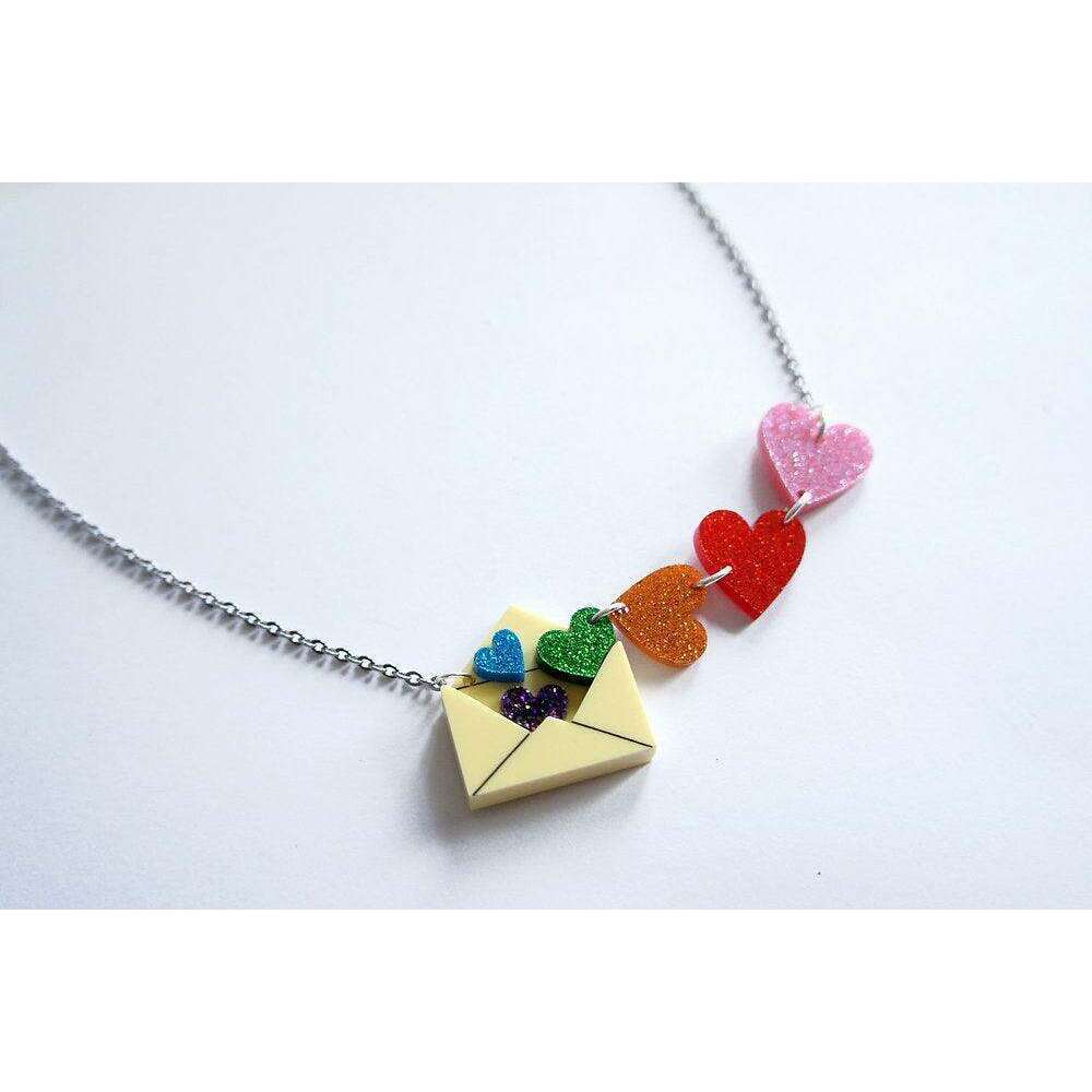 Love Letters Necklace by Laliblue - Rainbow
