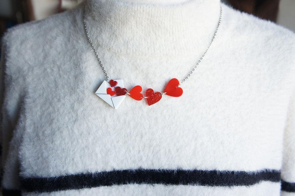 Love Letters Necklace by Laliblue - Red by Quirks! at Shirley Shoppe