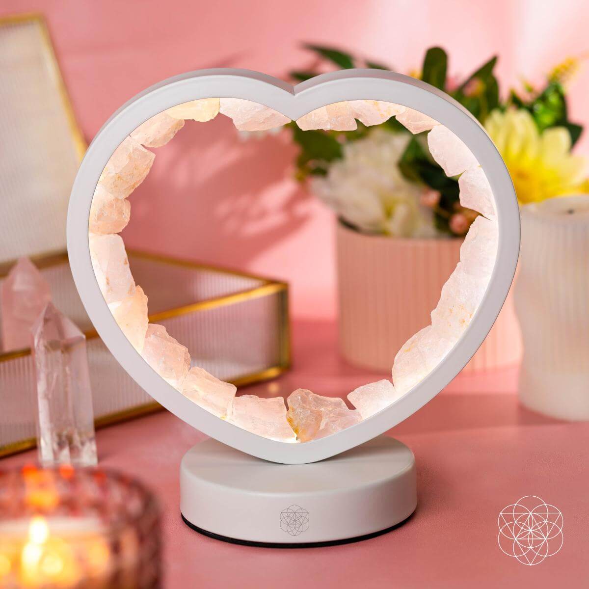 Love Magnet - Rose Quartz Heart Lamp by Conscious Items at Shirley Shoppe