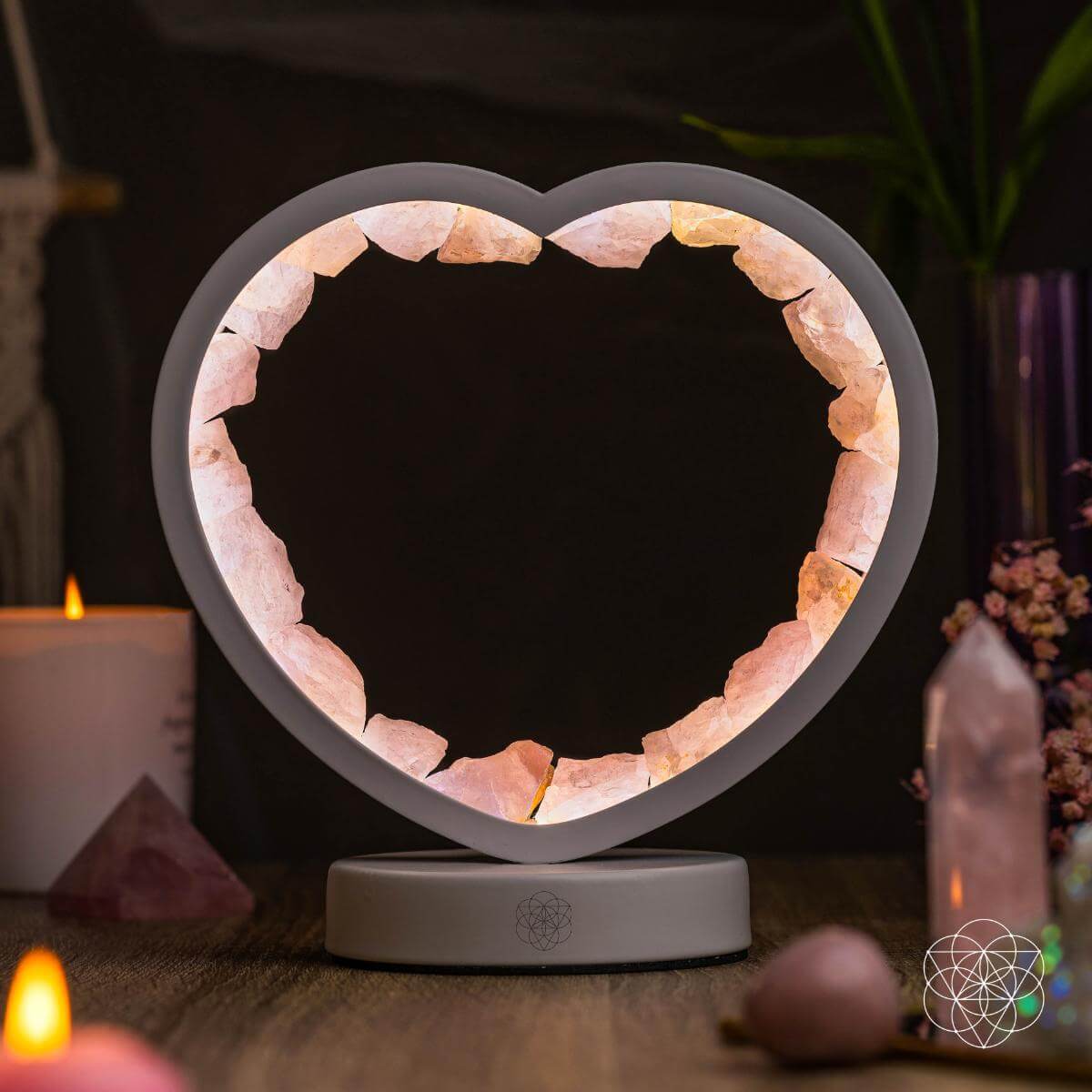 Love Magnet - Rose Quartz Heart Lamp by Conscious Items at Shirley Shoppe