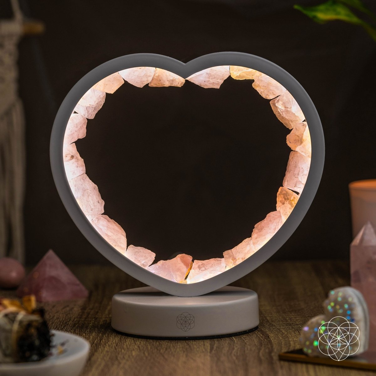 Love Magnet - Rose Quartz Heart Lamp by Conscious Items at Shirley Shoppe