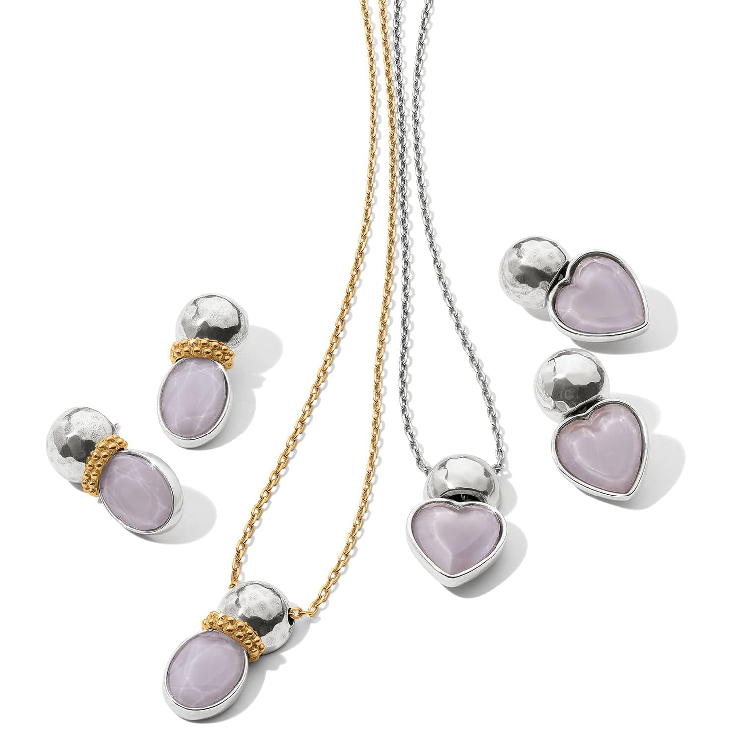 Loving Heart Lilac Post Drop Earrings