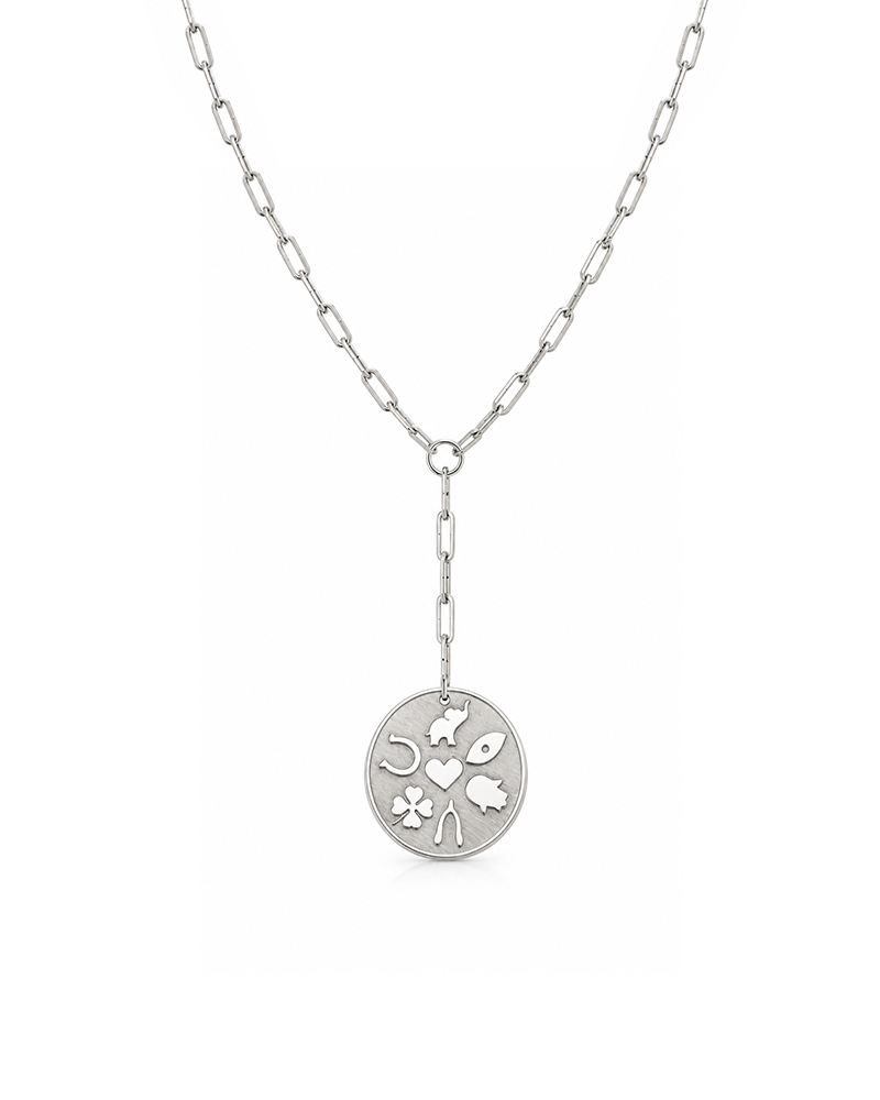 Good Luck Symbols Medallion Lariat
