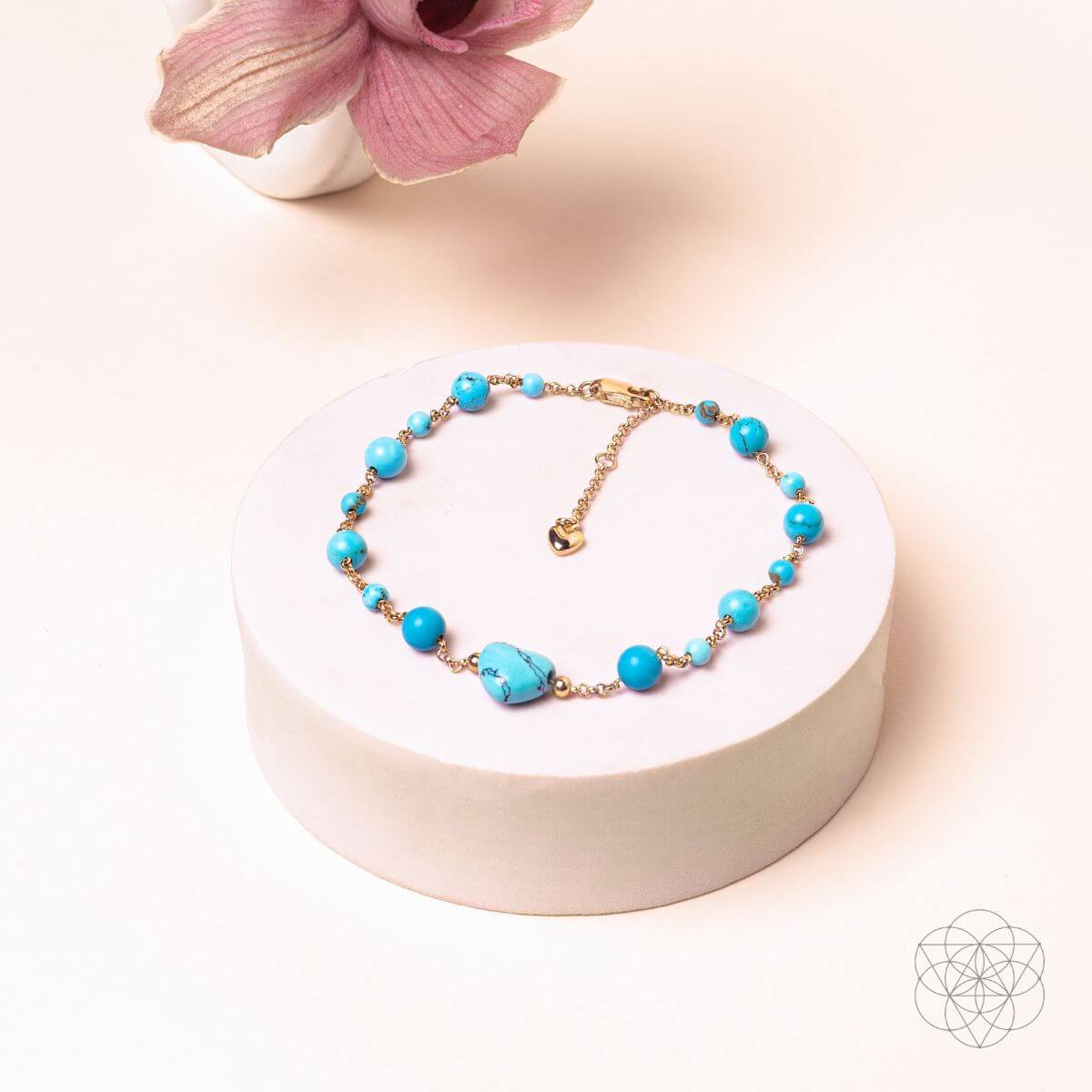 Luminous Glow - The Turquoise and Pearl Anklets of Love by Conscious Items at Shirley Shoppe