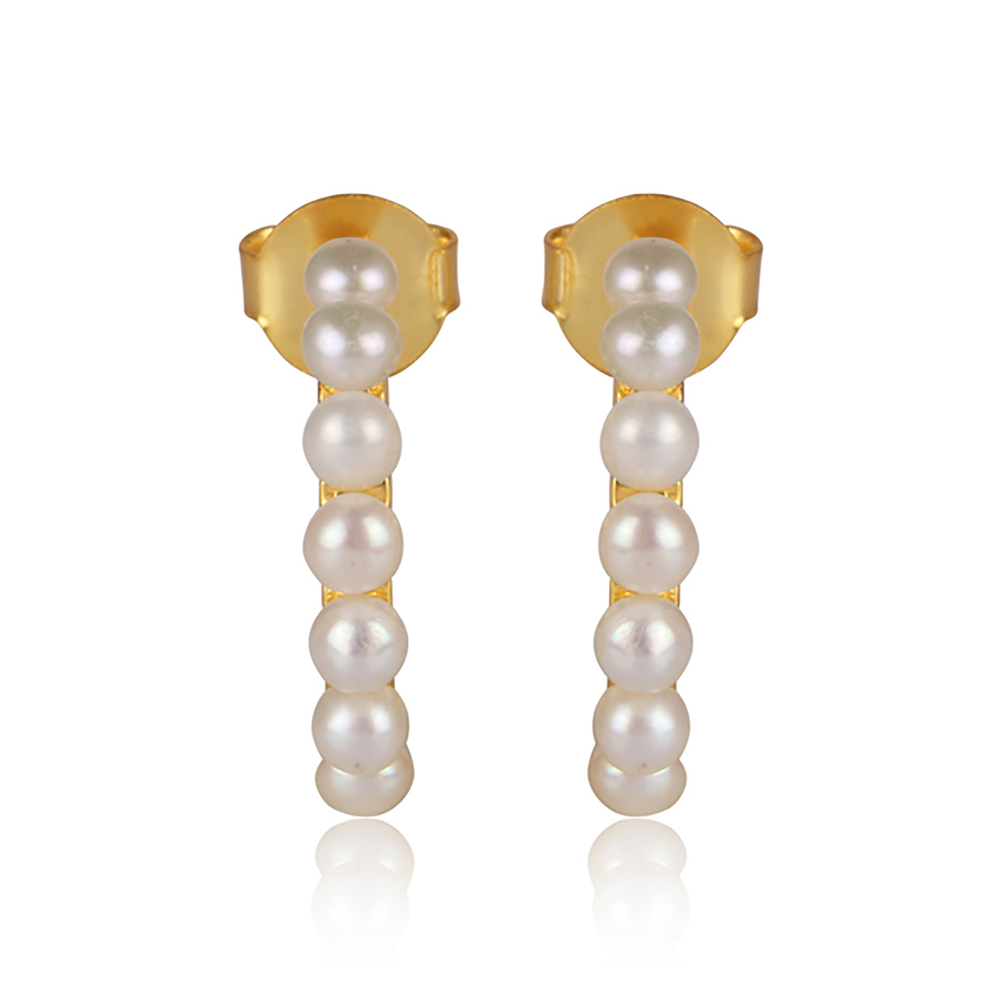 Luna Hoop Earrings - Pearl by Christina Greene at Shirley Shoppe
