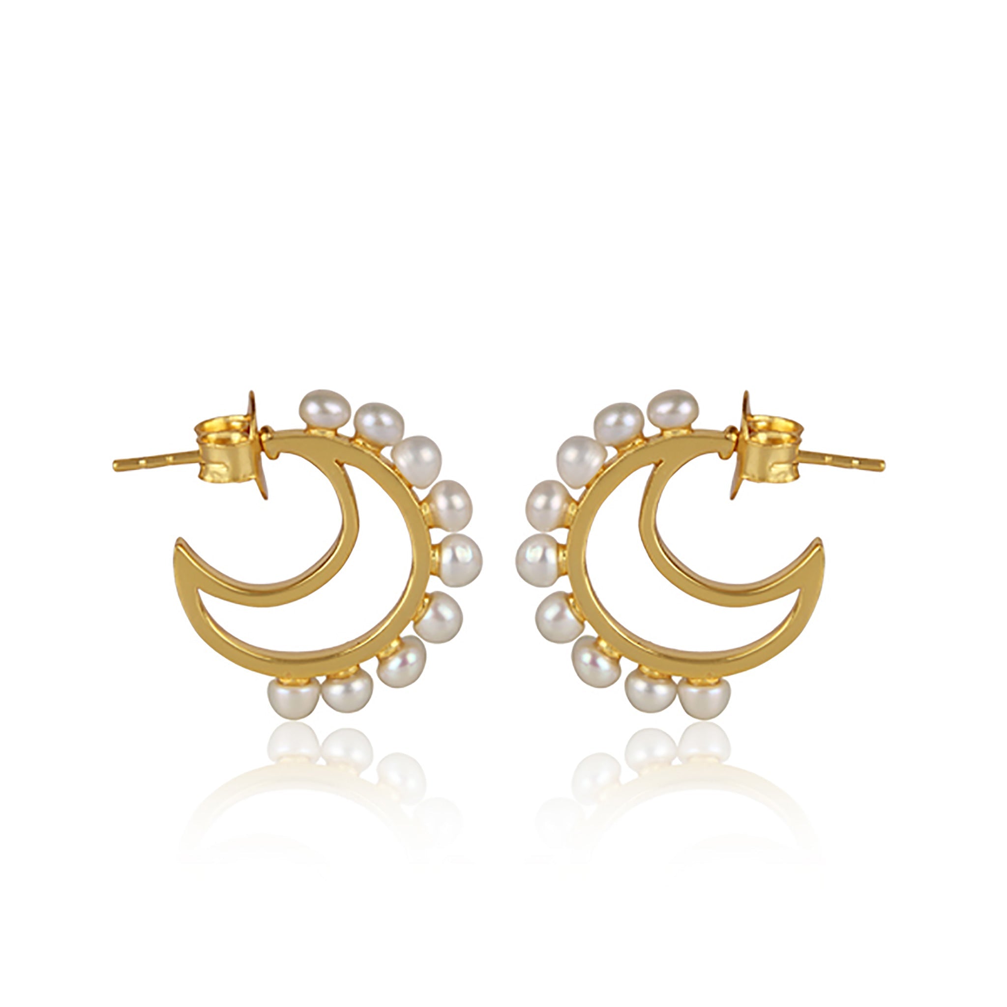 Luna Hoop Earrings - Pearl by Christina Greene at Shirley Shoppe