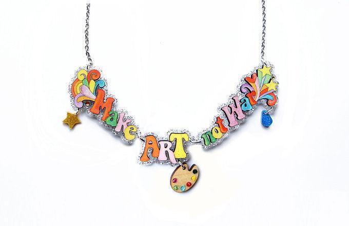 Make Art Not War Necklace by Laliblue by Quirks! at Shirley Shoppe