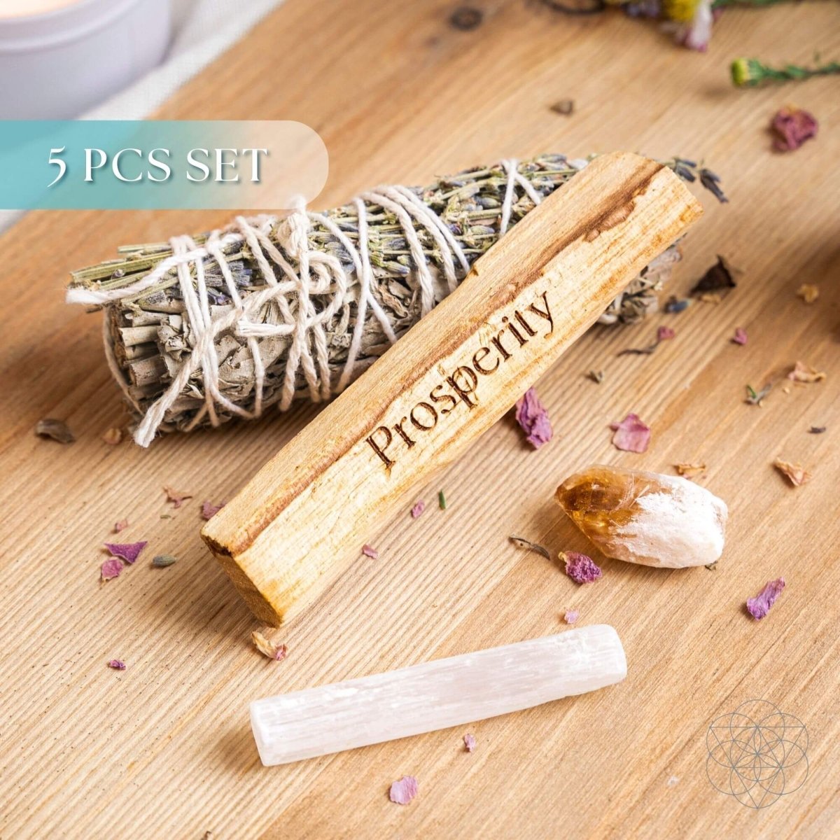 Manifest Miracles - Prosperity Smudging Kit (5 Pieces) by Conscious Items at Shirley Shoppe
