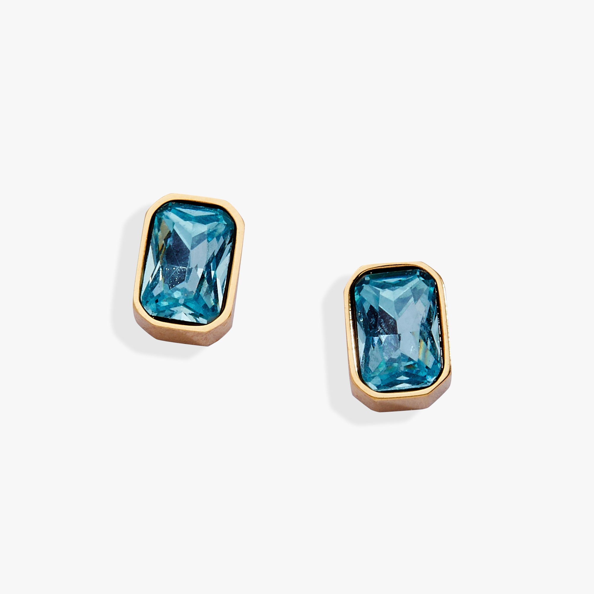March Emerald-Cut Birthstone Stud by ALEX AND ANI at Shirley Shoppe