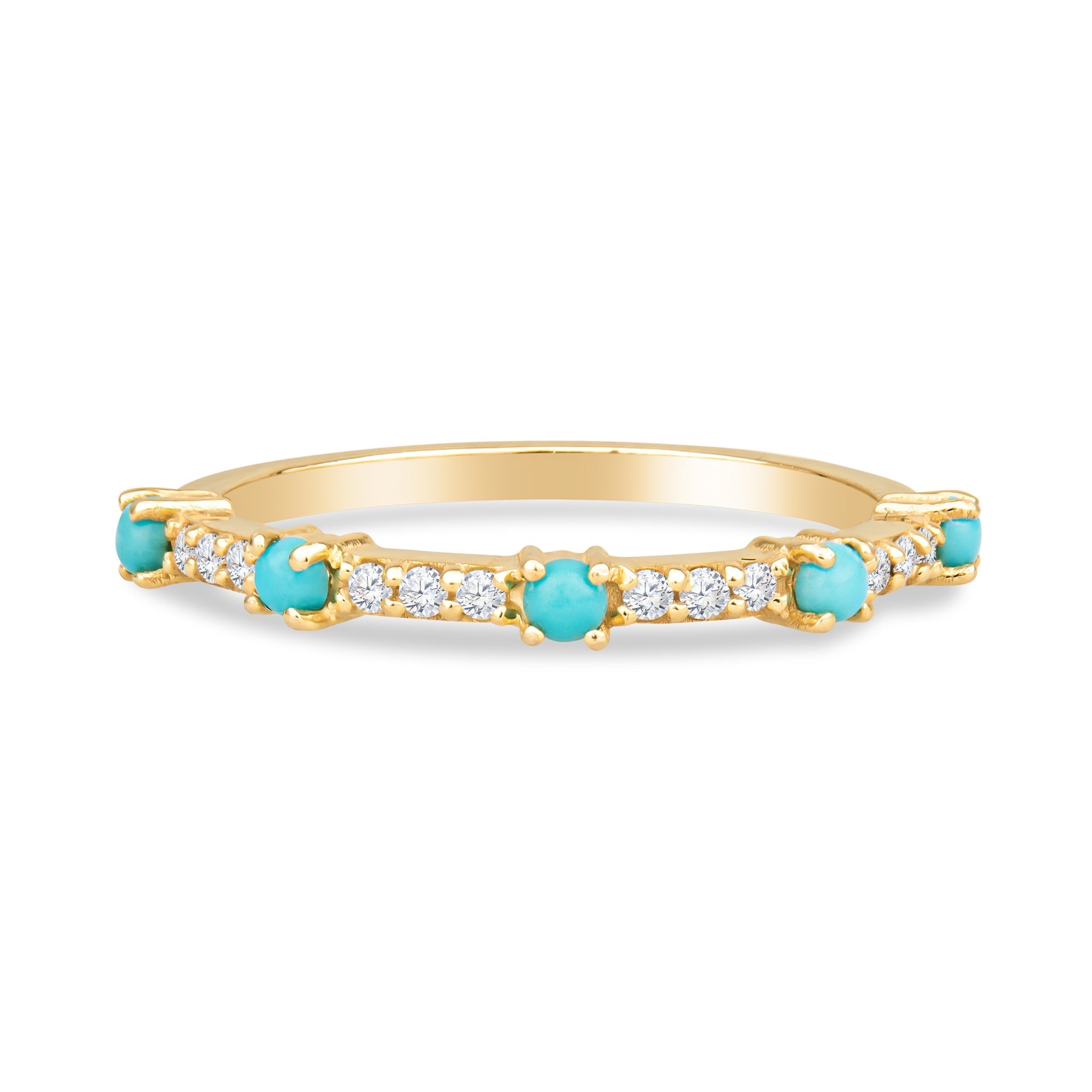 Marilyn 14K Gold Turquoise Ring with White Diamonds by Christina Greene at Shirley Shoppe