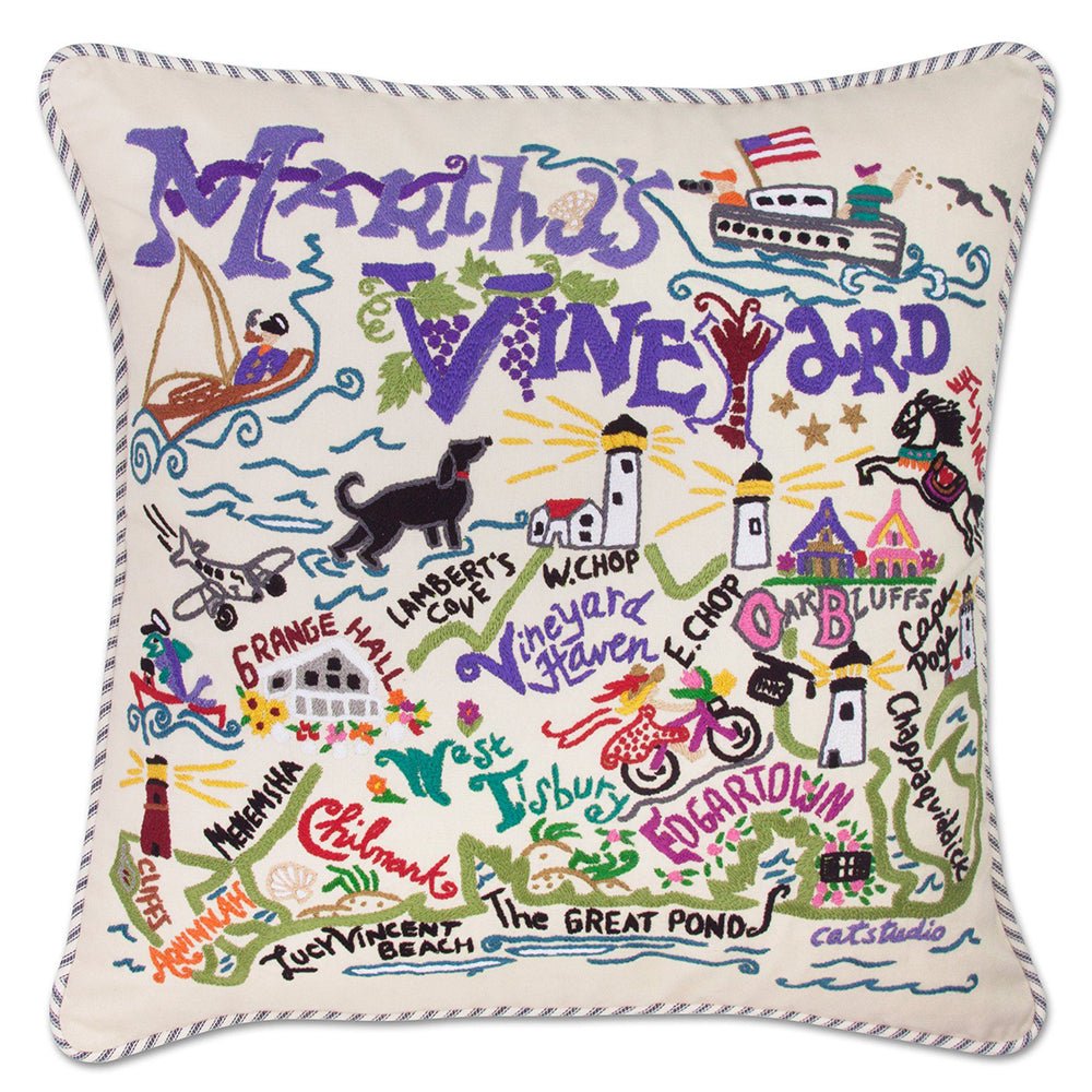 Martha's Vineyard Hand - Embroidered Pillow by Quirks! at Shirley Shoppe