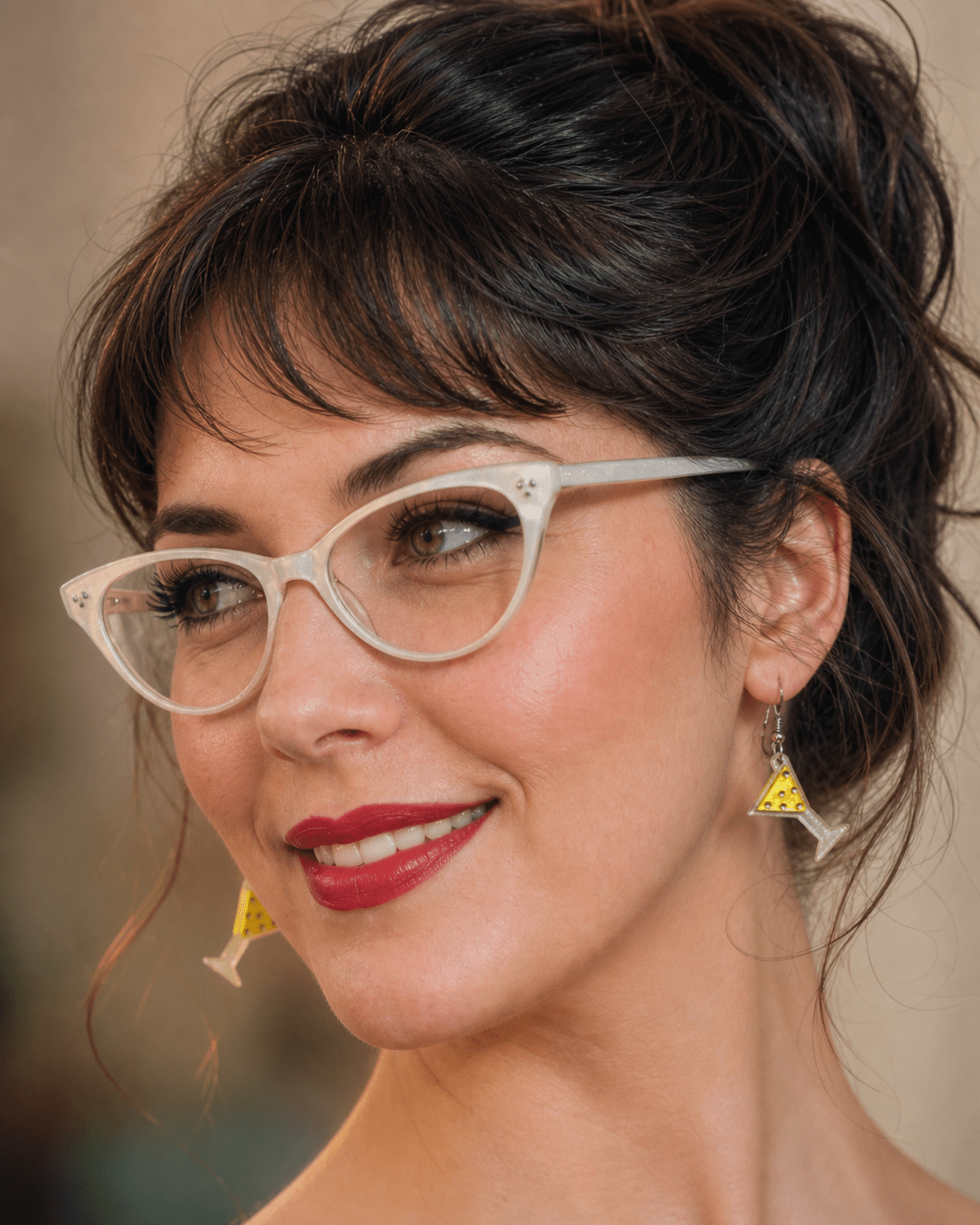 Martini Drop Earrings by Lipstick & Chrome by Quirks! at Shirley Shoppe