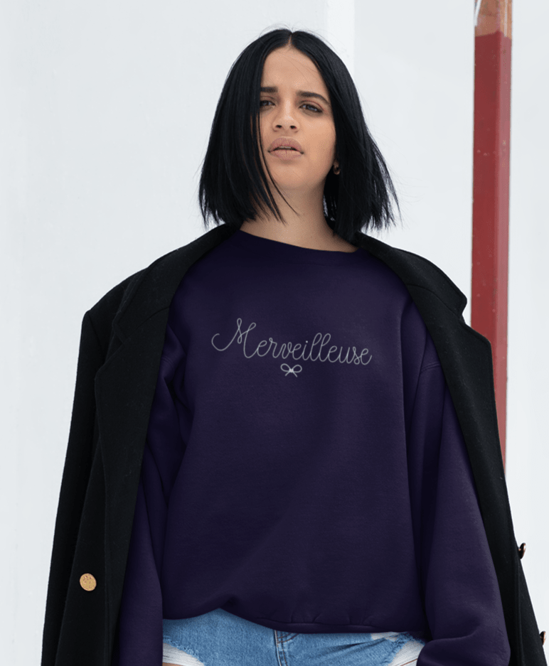 MARVELOUS SWEATSHIRT - EMBROIDERED PULLOVER by DARA SENDERS at Shirley Shoppe