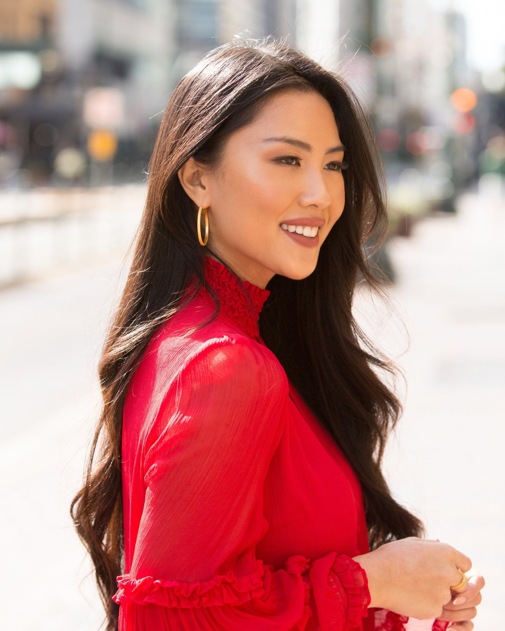 Matte Hoop Earrings by Christina Greene at Shirley Shoppe