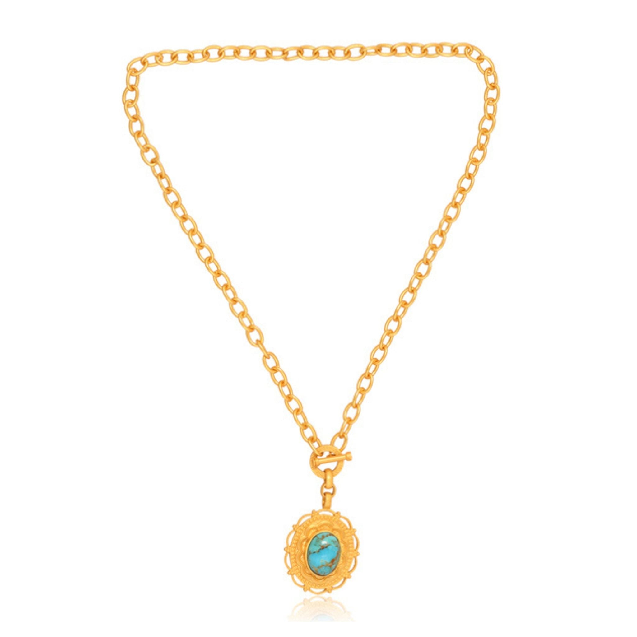 Meet Me in Mykonos Toggle Necklace - Turquoise by Christina Greene at Shirley Shoppe
