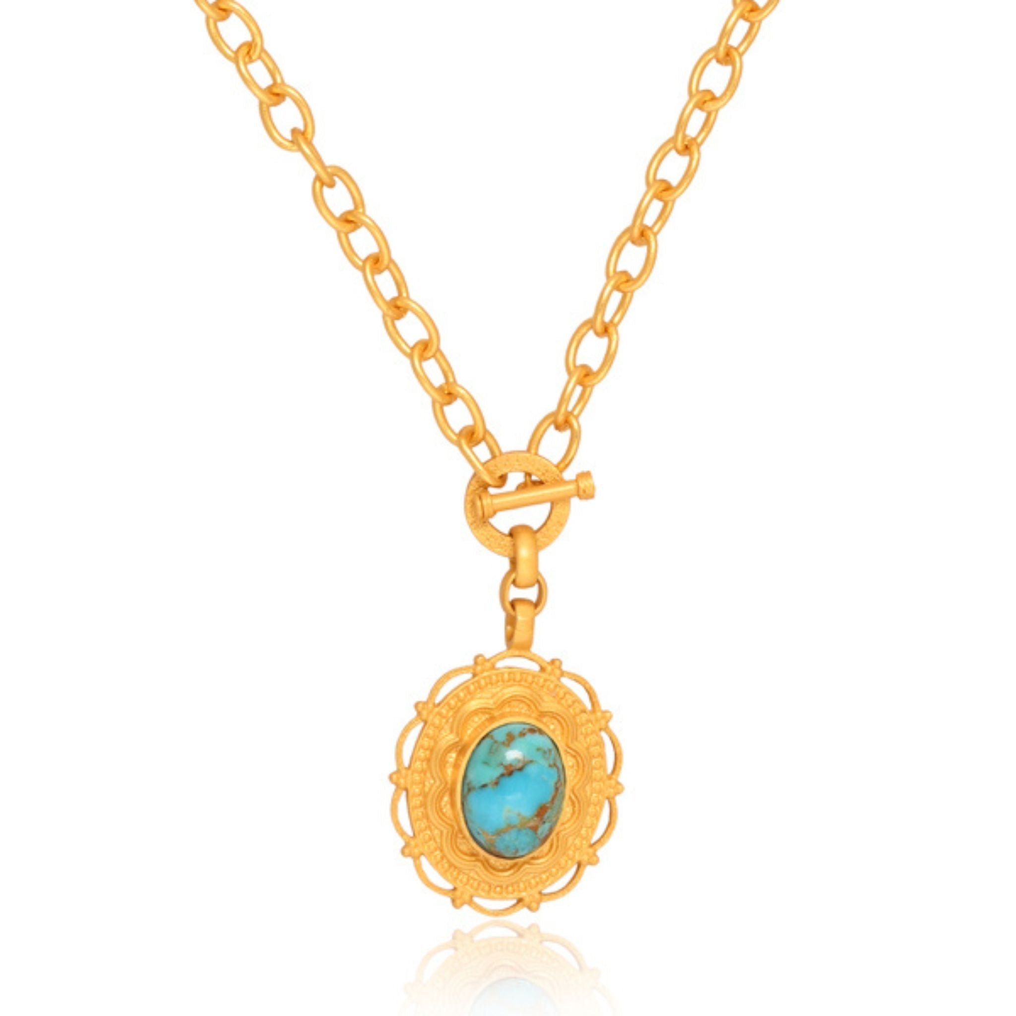 Meet Me in Mykonos Toggle Necklace - Turquoise by Christina Greene at Shirley Shoppe