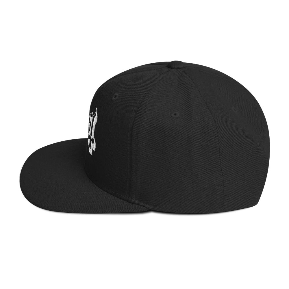 MERCHMOMENT Ghost Classic Logo White Embroidered Snap Back Hat [Apparel]