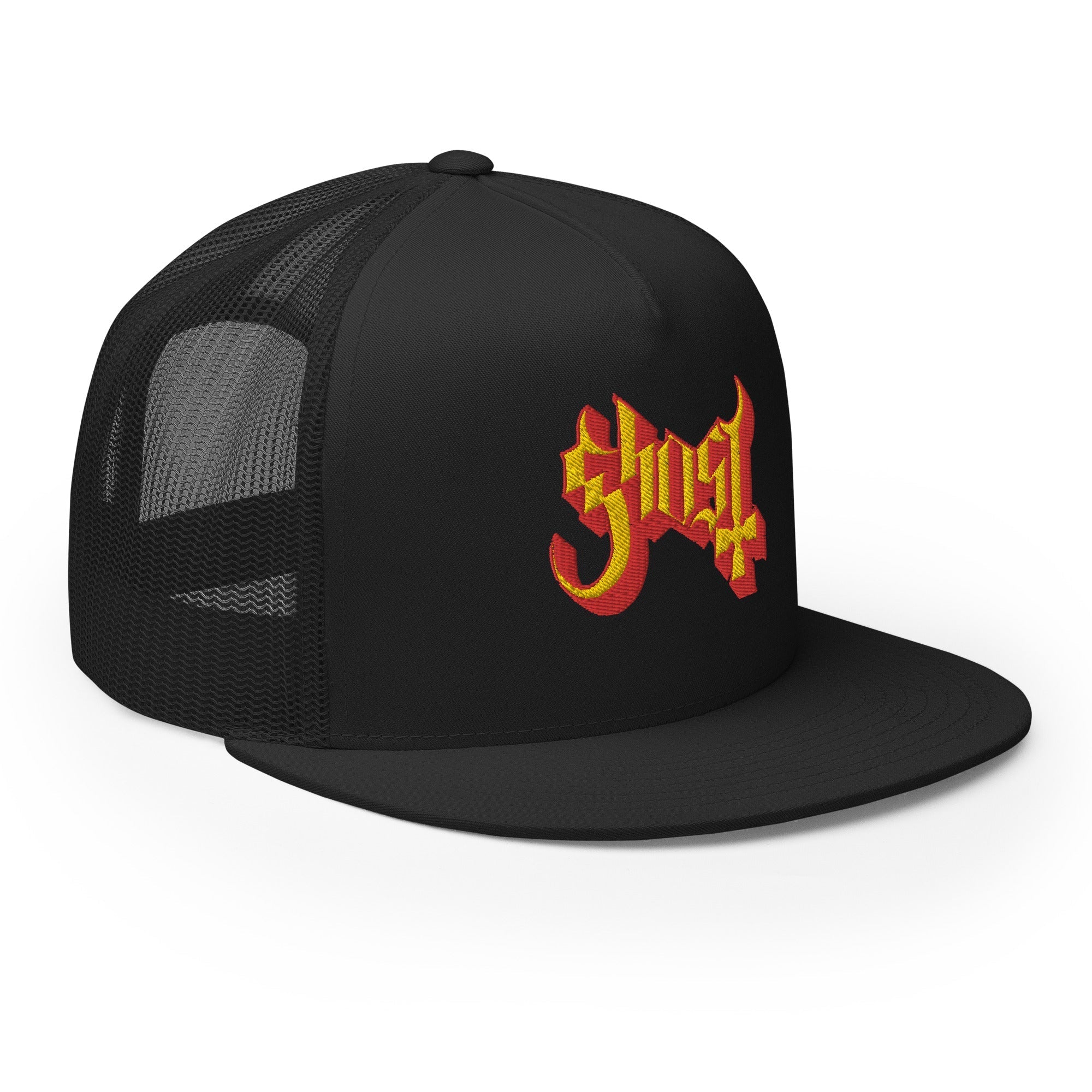 MERCHMOMENT Ghost Embroidered Logo Trucker Hat [Apparel]