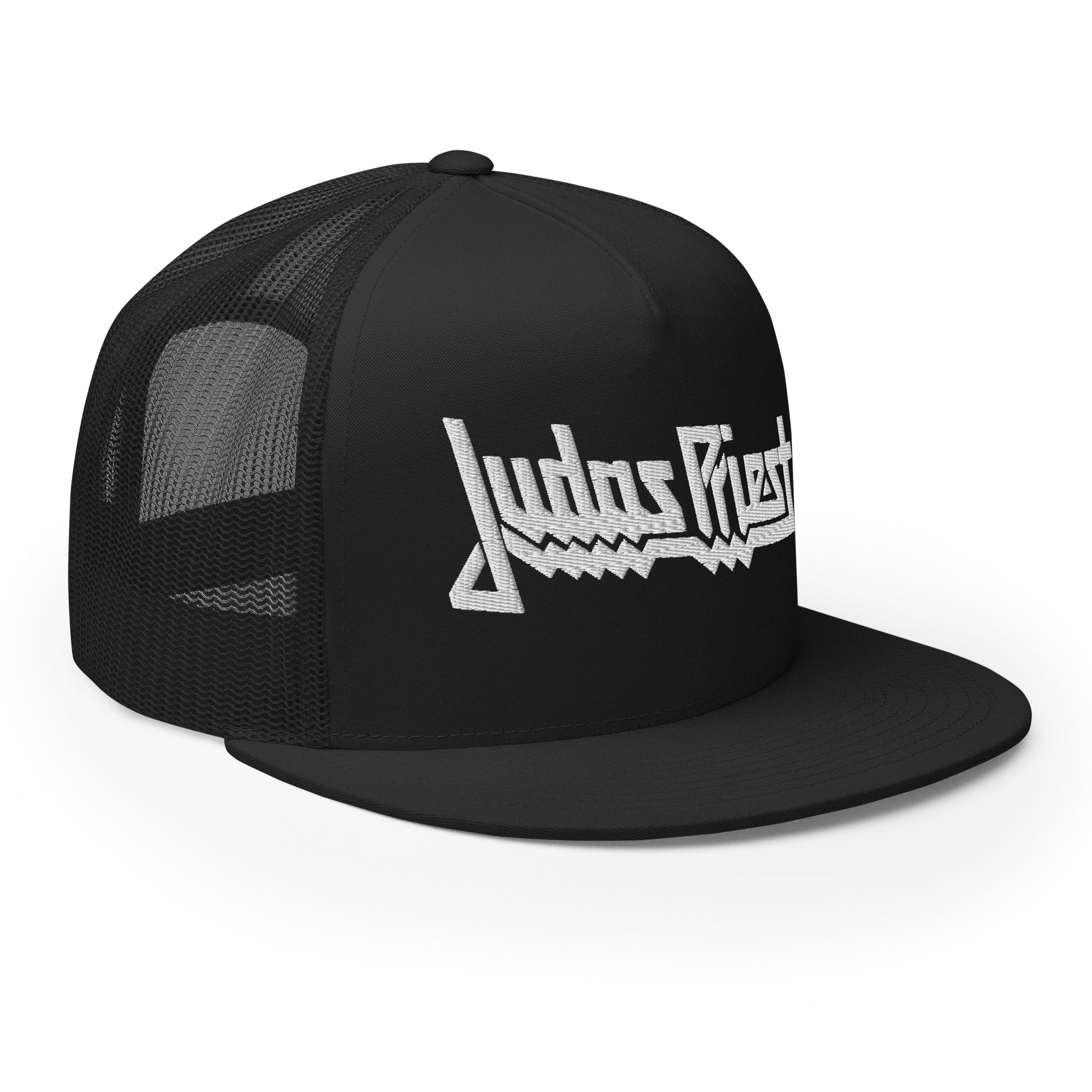 MERCHMOMENT Judas Priest Electric White Logo Embroidered Trucker Hat [Apparel]