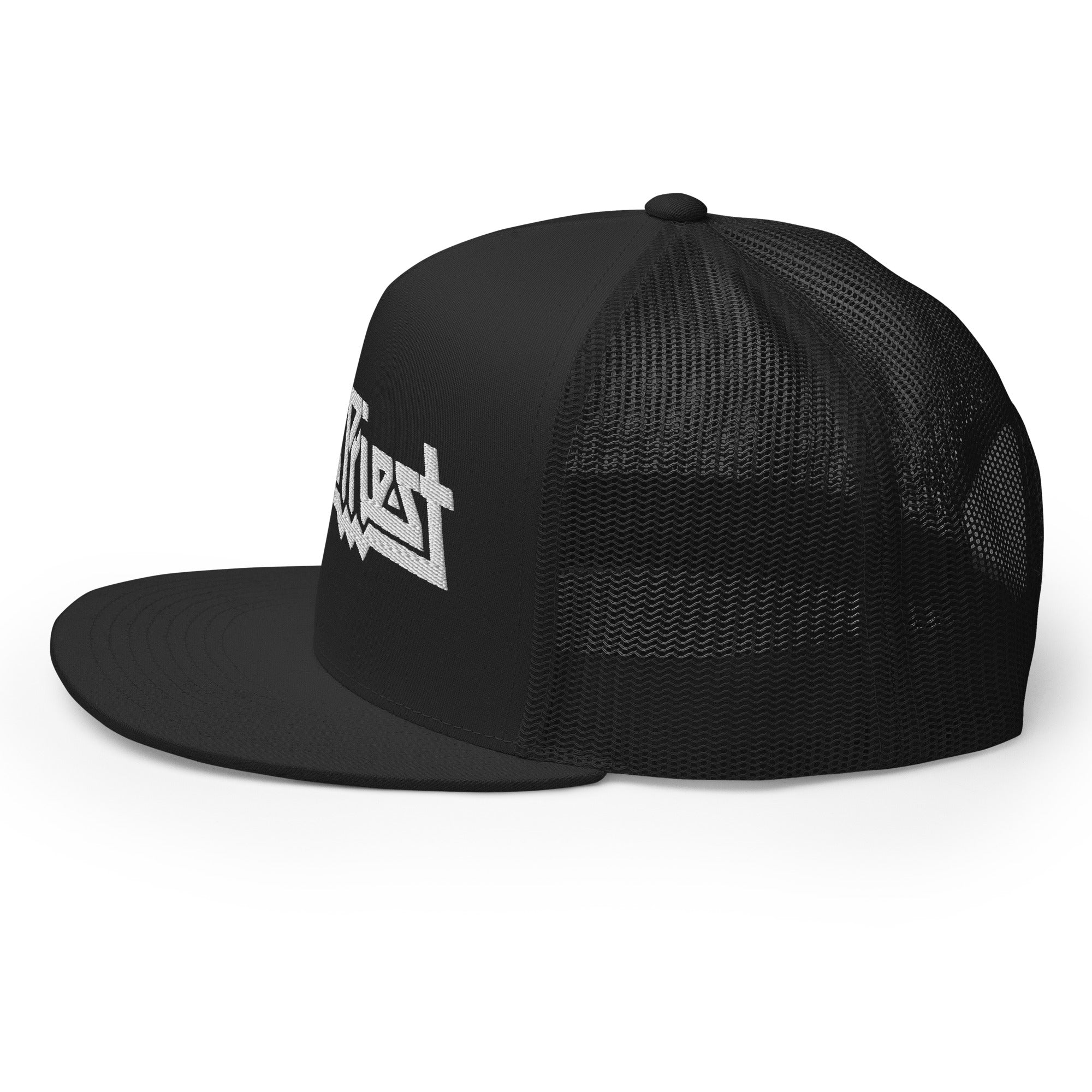 MERCHMOMENT Judas Priest Electric White Logo Embroidered Trucker Hat [Apparel]
