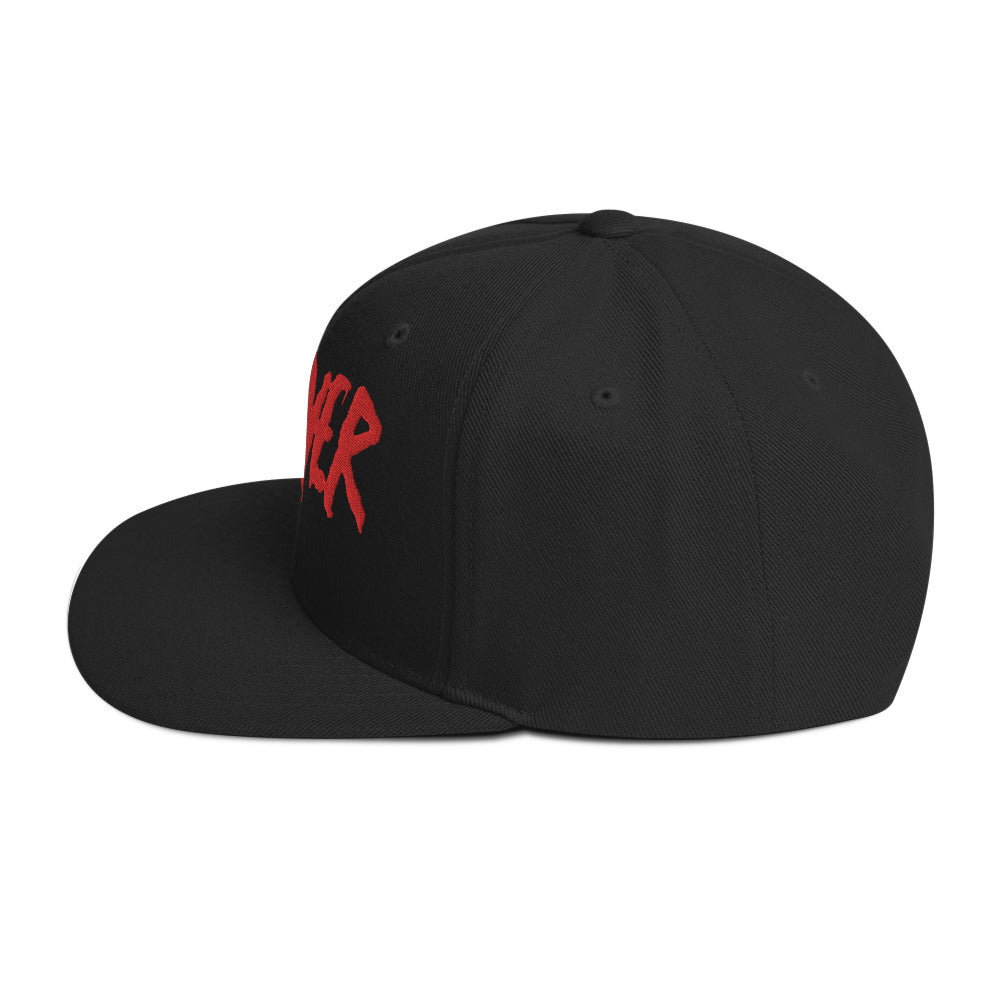 MERCHMOMENT Slayer Drip Logo Embroidered Snapback Hat [Apparel]