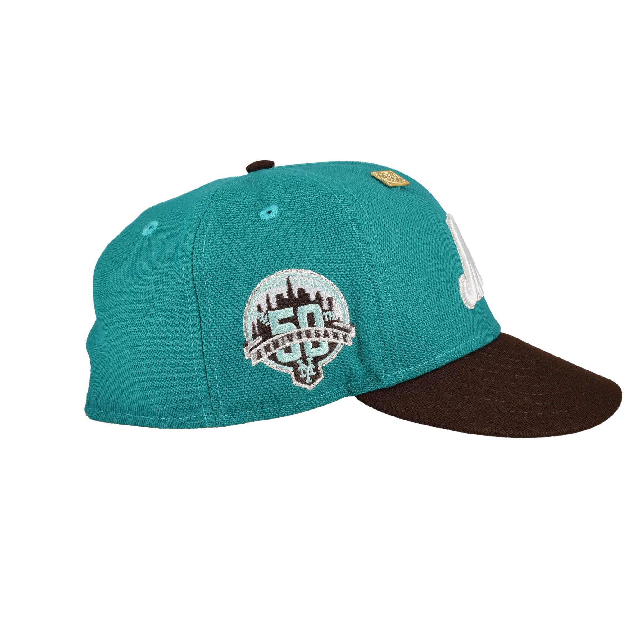 New York Mets Turquoise 50th Anniversary Side Patch 59Fifty Fitted Hat