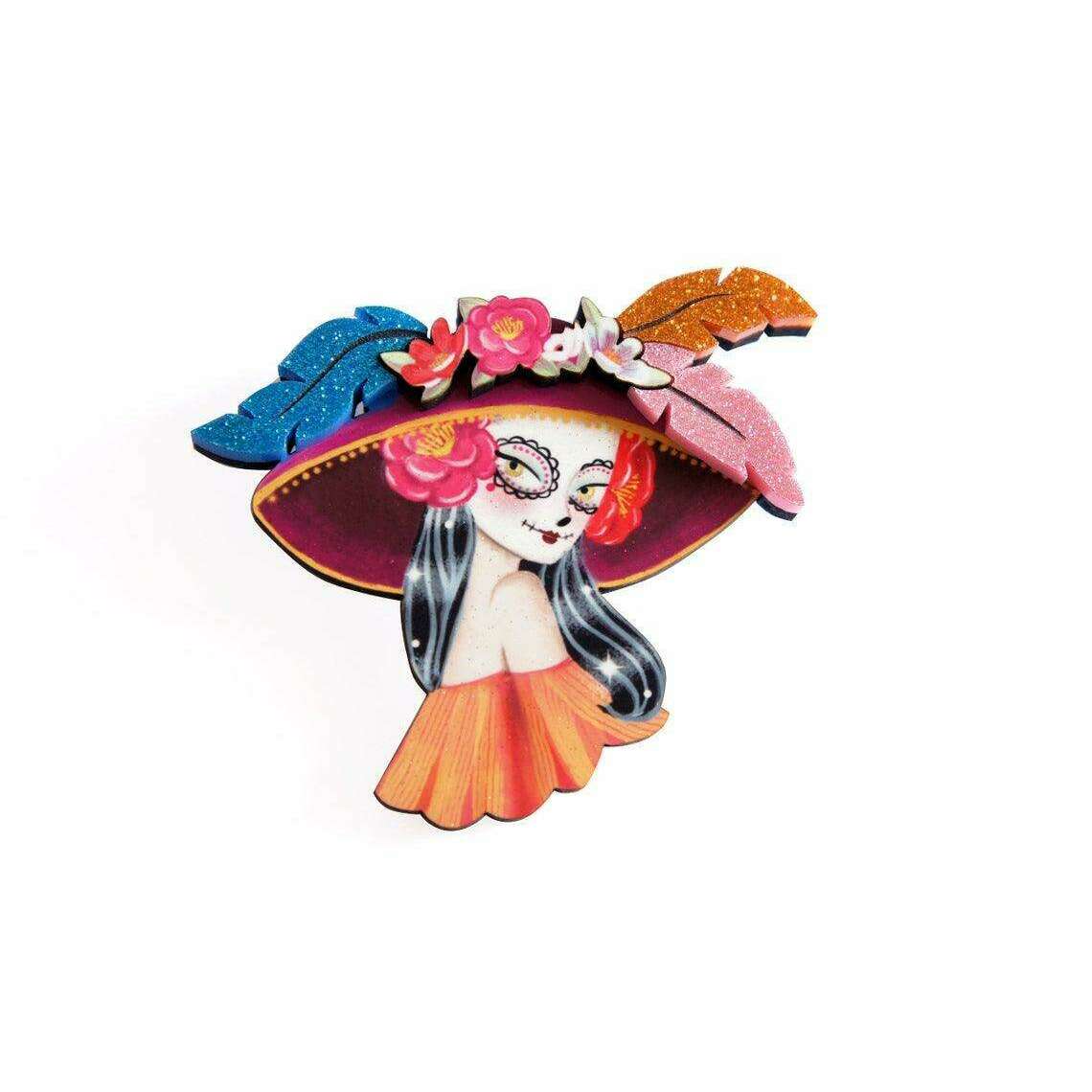 Mexican Catrina Brooch by Laliblue