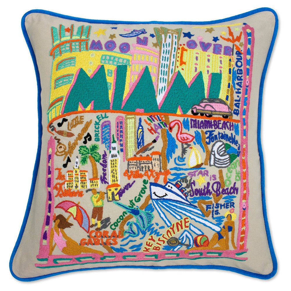 Miami Hand - Embroidered Pillow by Quirks! at Shirley Shoppe