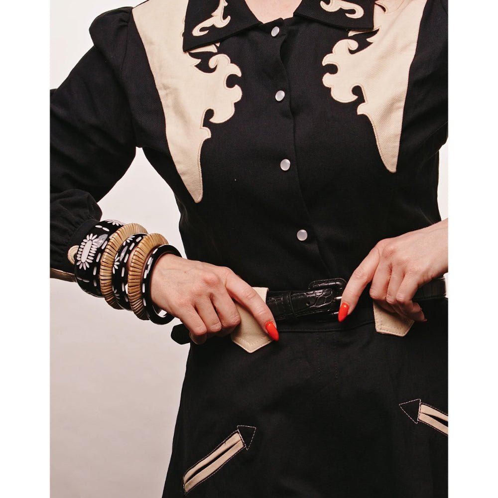 Midi Rebel Black Bangle by Splendette - MEDIUM by Quirks! at Shirley Shoppe