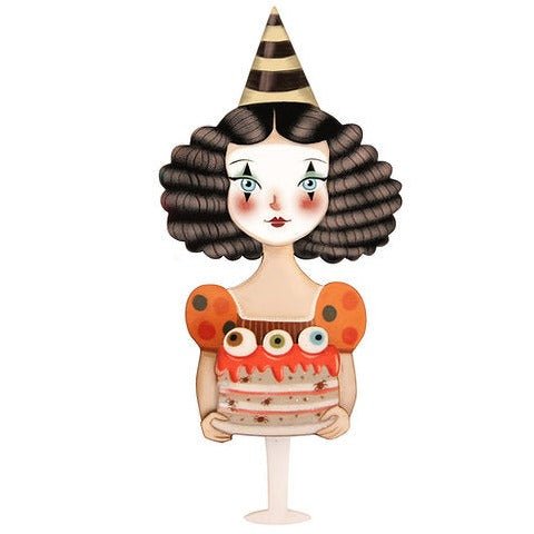 Mime With Cake Brooch by Laliblue by Quirks! at Shirley Shoppe